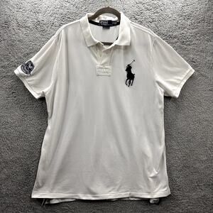 Vintage Polo Ralph Lauren‎ 2XL White Wimbledon Polo Casual Tennis Big Pony